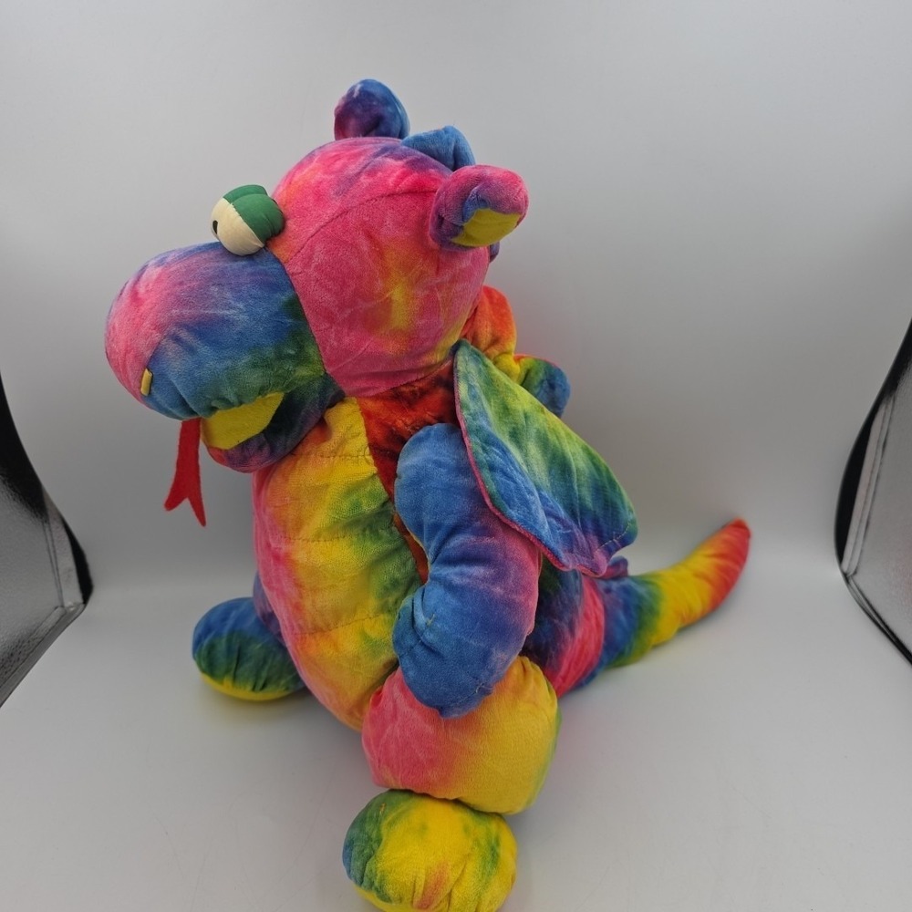 Rare‎ Vintage 1992 CHOSUN Ensemble 14" Plush Tie Dye Dragon w/ Squeaker